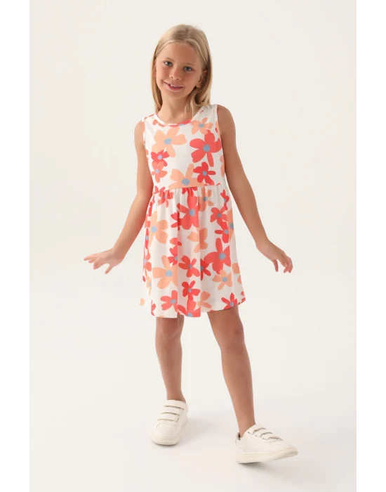 Roly Poly 3393-3 Kız Çocuk Çiçekli Elbise