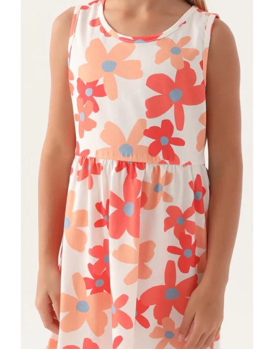 Roly Poly 3393-3 Kız Çocuk Çiçekli Elbise