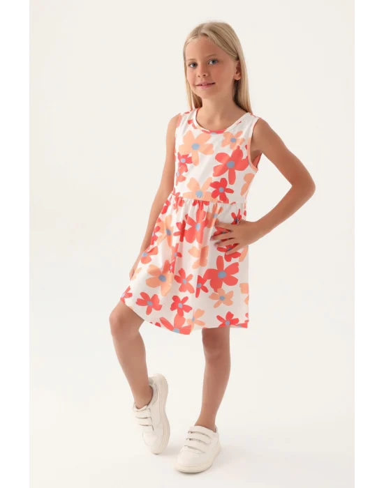Roly Poly 3393-3 Kız Çocuk Çiçekli Elbise