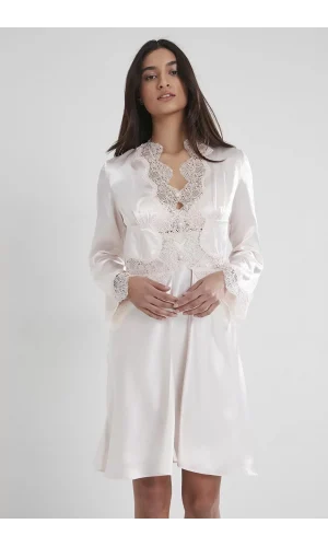 Pierre Cardin 6335 6lı Saten Gecelik Sabahlık Takım