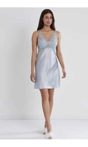 Pierre Cardin 605 Bayan Saten Dantelli Gecelik