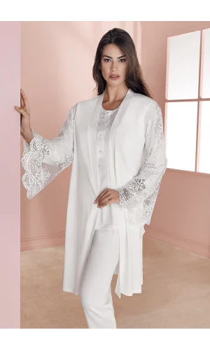Espuar 757 Penye 3lü Sabahlık Pijama Takımı