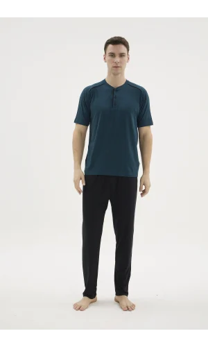 Kocabey KKT-26153 Erkek Midi Yaka Pijama Takımı