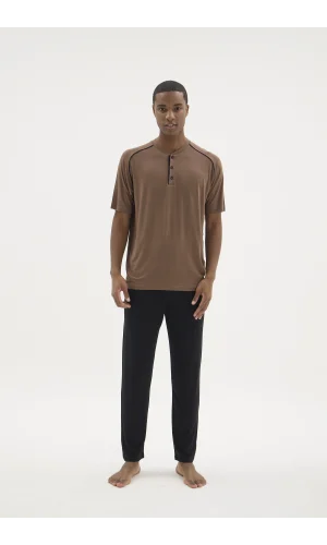 Kocabey KKT-26153 Erkek Midi Yaka Pijama Takımı