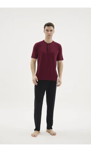 Kocabey KKT-26153 Erkek Midi Yaka Pijama Takımı