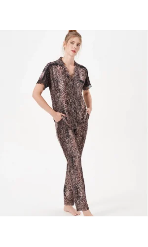 Pjs 29068 Kadın Kısa Kollu Düğmeli Pijama Takım