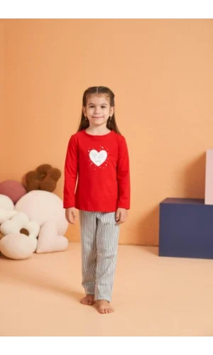 Pjs 28063 Çocuk Sıfır Yaka Pijama Takımı
