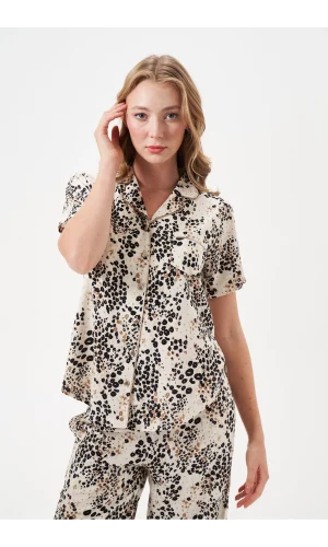 PJS 29049 Kadın Düğmeli Pijama Takım