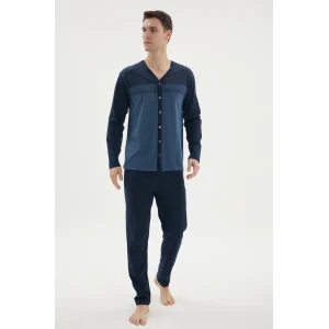 Kocabey Dm-26104 V Yaka Boydan Düğmeli Pijama Takımı