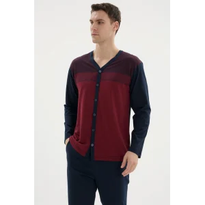 Kocabey Dm-26104 V Yaka Boydan Düğmeli Pijama Takımı