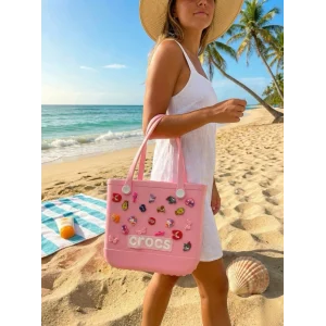Crocs Stil Jibbitzli Kadın Plaj Çantası