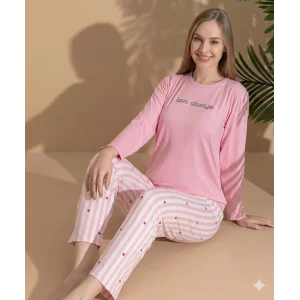 Boyraz ML-01022 Kadın Milan Uzun Kol Pijama Takımı