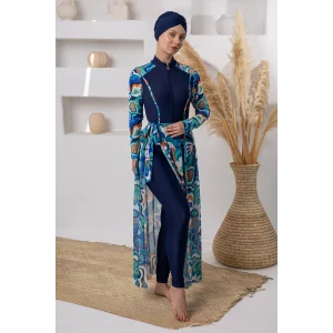 Adasea 1115 Aurora Likralı Uzun Kollu Tesettür Mayo