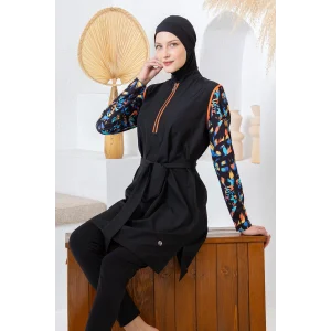 Maresiva 2309 Nuna Jileli Uzunun Kollu Tesettür Mayo