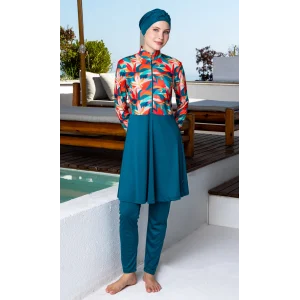 Rozamay 3108 Maddy Likralı Uzun Kollu Tesettür Mayo