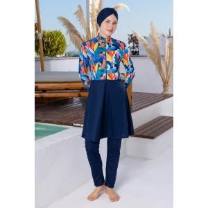 Rozamay 3107 Ruby Likralı Uzun Kollu Tesettür Mayo