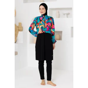 Rozamay 3402 Grace Paraşüt Likra Uzun Kollu Tesettür Mayo