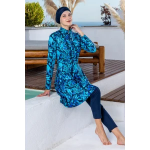 Rozamay 3105 Clere Likralı Uzun Kollu Tesettür Mayo