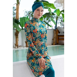 Rozamay 3102 Olga Likralı Uzun Kollu Tesettür Mayo