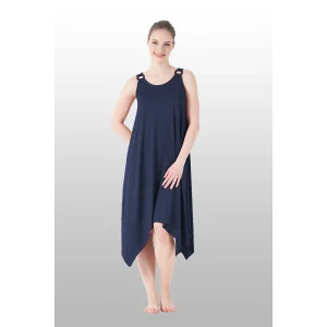 Estiva 25233 Kadın Likra Viskon Askılı  Midi Gecelik