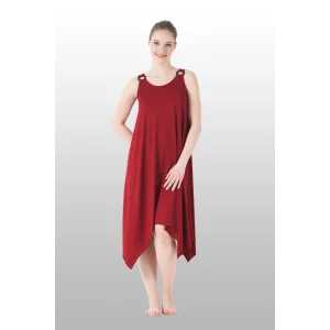 Estiva 25233 Kadın Likra Viskon Askılı  Midi Gecelik