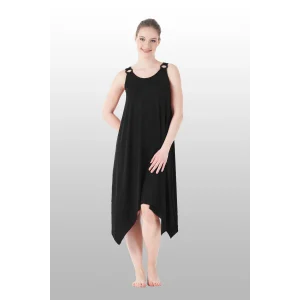 Estiva 25233 Kadın Likra Viskon Askılı  Midi Gecelik