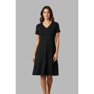 Estiva 25236 Kadın Likra Viskon Kısa Kol Gecelik