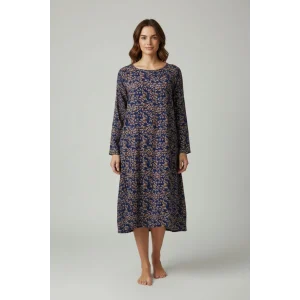 Estiva 25245 Kadın Likra Viskon Uzun Kol Gecelik