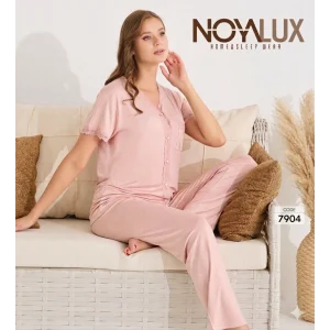 Noyalux 7904 Kadın Önden Dügmeli Kısa Kol Pijama