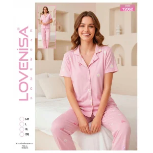 Lovenisa 12062 Kadın Milan Düğmeli Pijama Takımı