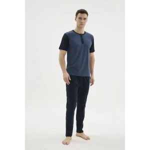 Kocabey 2205 Erkek Battal Midi Yaka Pijama Takım