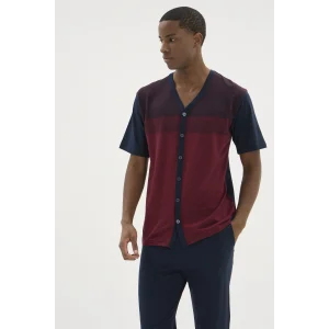 Kocabey KKT-26154 Erkek V Yaka Boydan Düğmeli Pijama Takımı