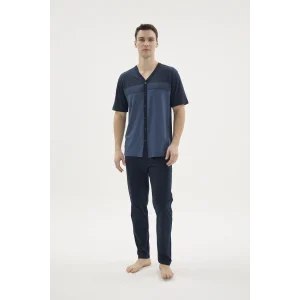 Kocabey KKT-26154 Erkek V Yaka Boydan Düğmeli Pijama Takımı