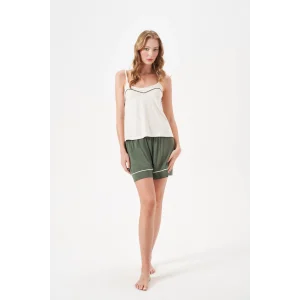 PJS 29021 Kadın İp Askılı Şort Takım