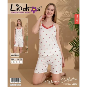Lindros ML-01553 Kadın Askılı Şortlu Takım