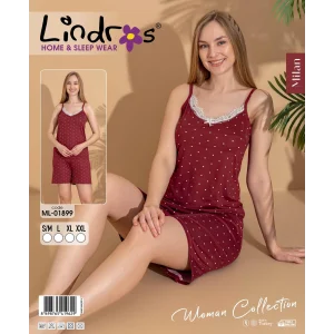 Lindros ML-01899 Kadın İp Askılı Şort Takım