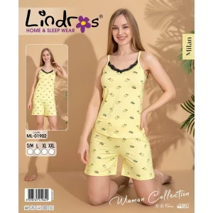 Lindros ML-01902 Kadın İp Askılı Şortlu Takım