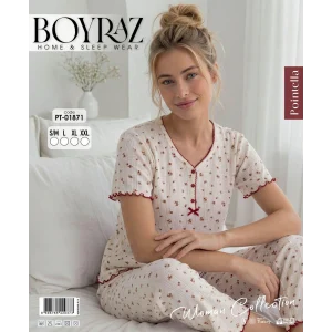 Boyraz PT-01871 Kadın Pointella Kısa Kol Pijama Takımı