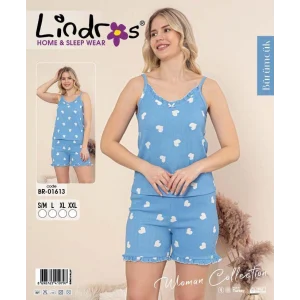Lindros BR-01613 Kadın İp Askılı Bürümcük Şortlu Takım