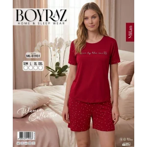 Boyraz ML-01931 Kadın Milan Kısa Kol Şortlu Takım
