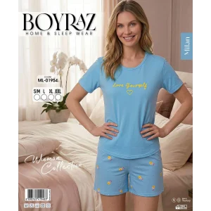 Boyraz ML-01954 Kadın Milan Kısa Kol Şortlu Takım