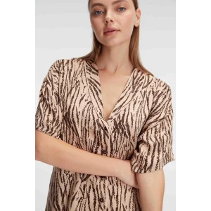 Anıl 9898 Kadın Kısa Kol Viskon Kumaş Desenli Pijama Takımı