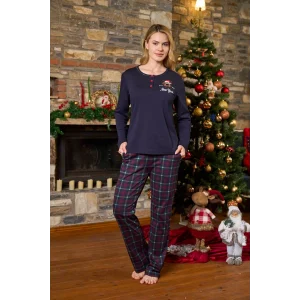 Aqua 26201 Kadın Düğme Yaka Uzun Kol Pijama Takımı