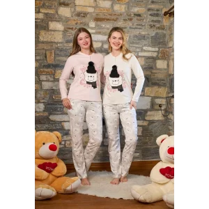 Aqua 26235 Kadın Şapka Detaylı Uzun Kol Pijama Takımı