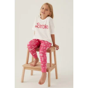 Barbie L1704-3 Kız Çocuk Kısa Kol Pijama Takımı