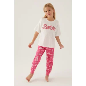 Barbie L1704-G Kız Çocuk Kısa Kol Pijama Takımı