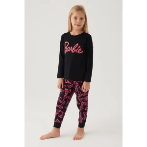 Barbie L1766-3 Kız Çocuk Uzun Kol Pijama Takımı