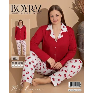 Boyraz 0144 Kadın Milan Battal Uzun Kol Pijama Takımı
