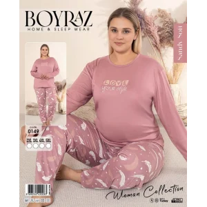 Boyraz 0149 Kadın Battal Uzun Kol Pijama Takımı