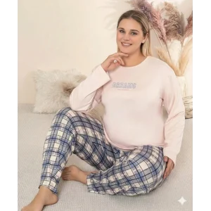 Boyraz 0165 Kadın Sandy Battal Uzun Kol Pijama Takımı